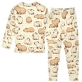 thumbnail image 2 of Dailycode Cotton Pajama Set Snug Fit Long Sleeve Top and Pants for 18M-8Y Cute Capybaras, 2 of 7