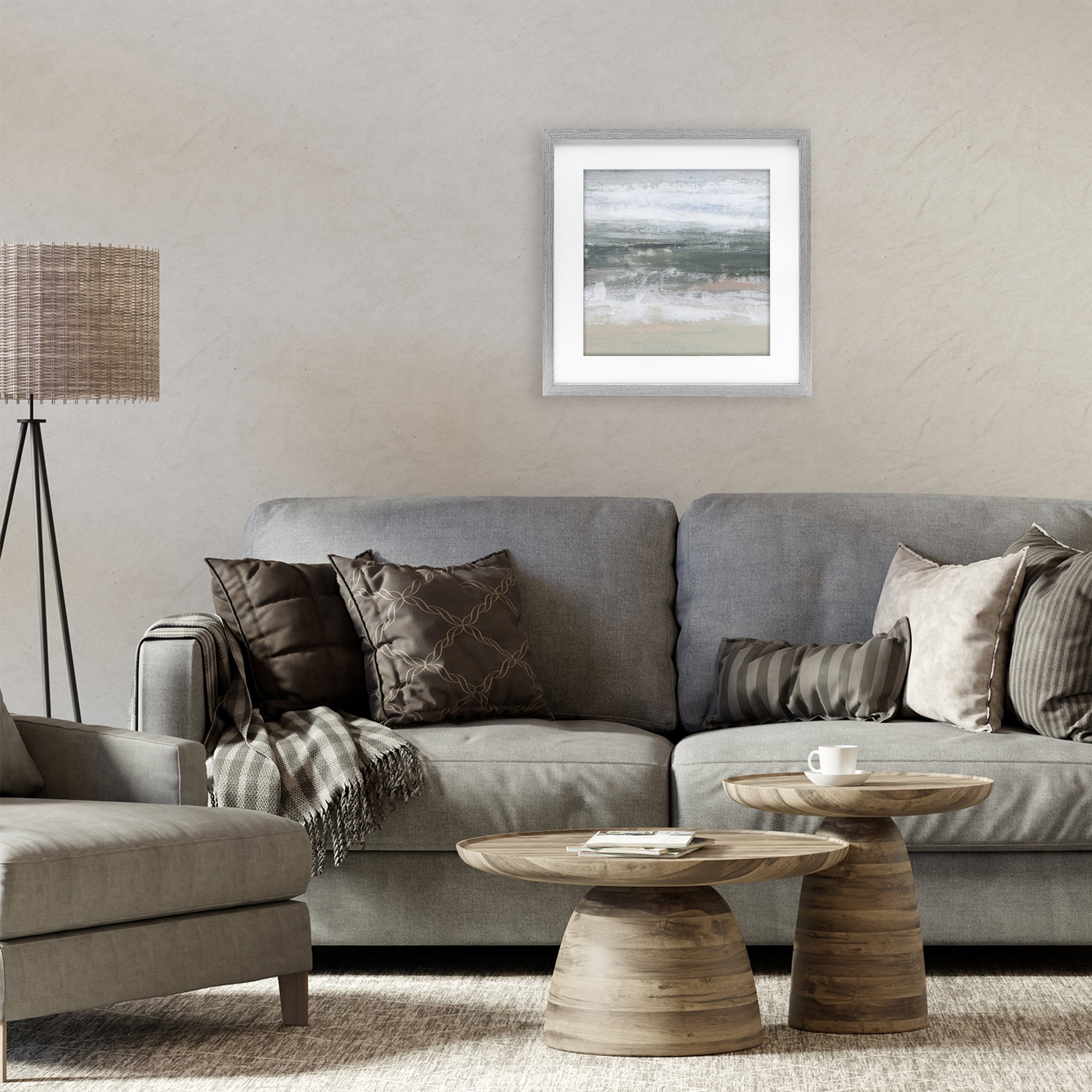 Stupell Industries Subdued Pastel Tides Gray Framed Print Under Glass, design by Ethan Harper