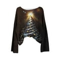 thumbnail image 3 of Aofany Merry Christmas Shirts for Women T-Shirt Crewneck Long Sleeve Tee Xmas Holiday Pullover Top, 3 of 3
