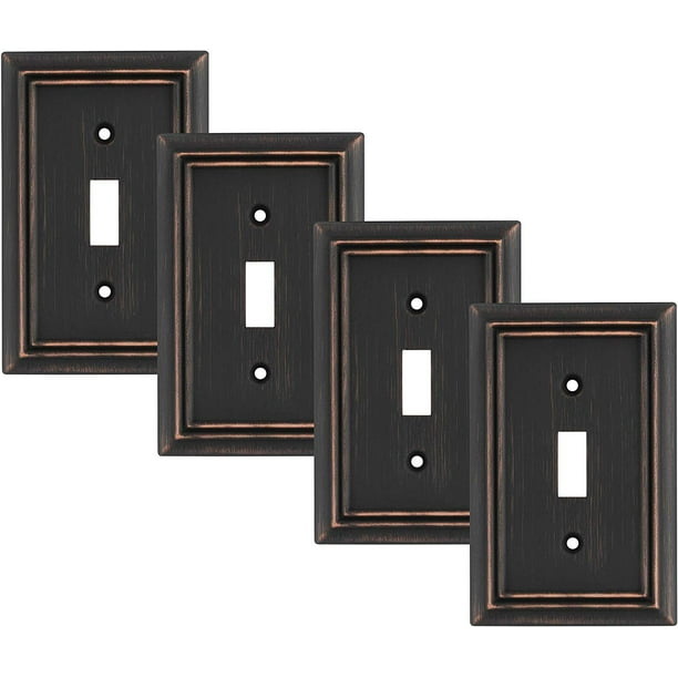 Pack of 4 Wall Plate Outlet Switch Covers by SleekLighting Decorative