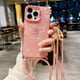 thumbnail image 3 of Funda de teléfono de silicona con correa de collar cruzado, carcasa con purpurina de mármol para iphone 15, 14, 13, 12, 11 Pro Max, X, XR, XS, 7, 8 Plus, SE3, 3 of 5