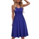 thumbnail image 1 of Dinheiro Vestidos casuales para mujer sin mangas de algodón vestido de playa de verano una línea de tirantes de espagueti vestidos de verano con bolsillos, L, 1 of 1