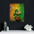 thumbnail image 5 of Nawypu Canvas Artwork Art, Happy St. Patrick's Day Leprechaun with Gold Pot Rainbow Wooden Square Framed Wall Decorations Prints Picture for Bedroom Kitchen Living Room,, 5 of 5