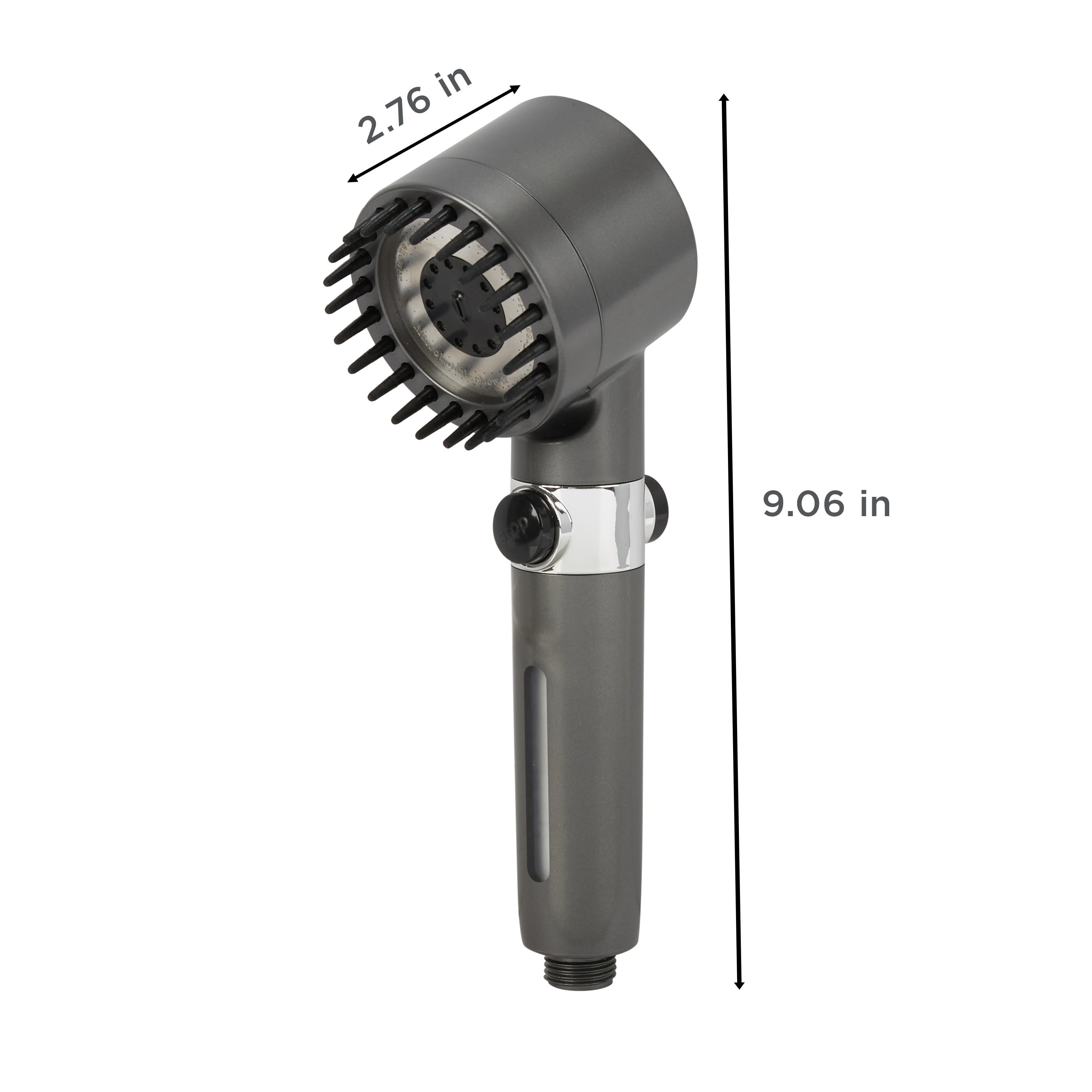 Bath Bliss 4 Function Monsoon Filtering Shower Head in Grey