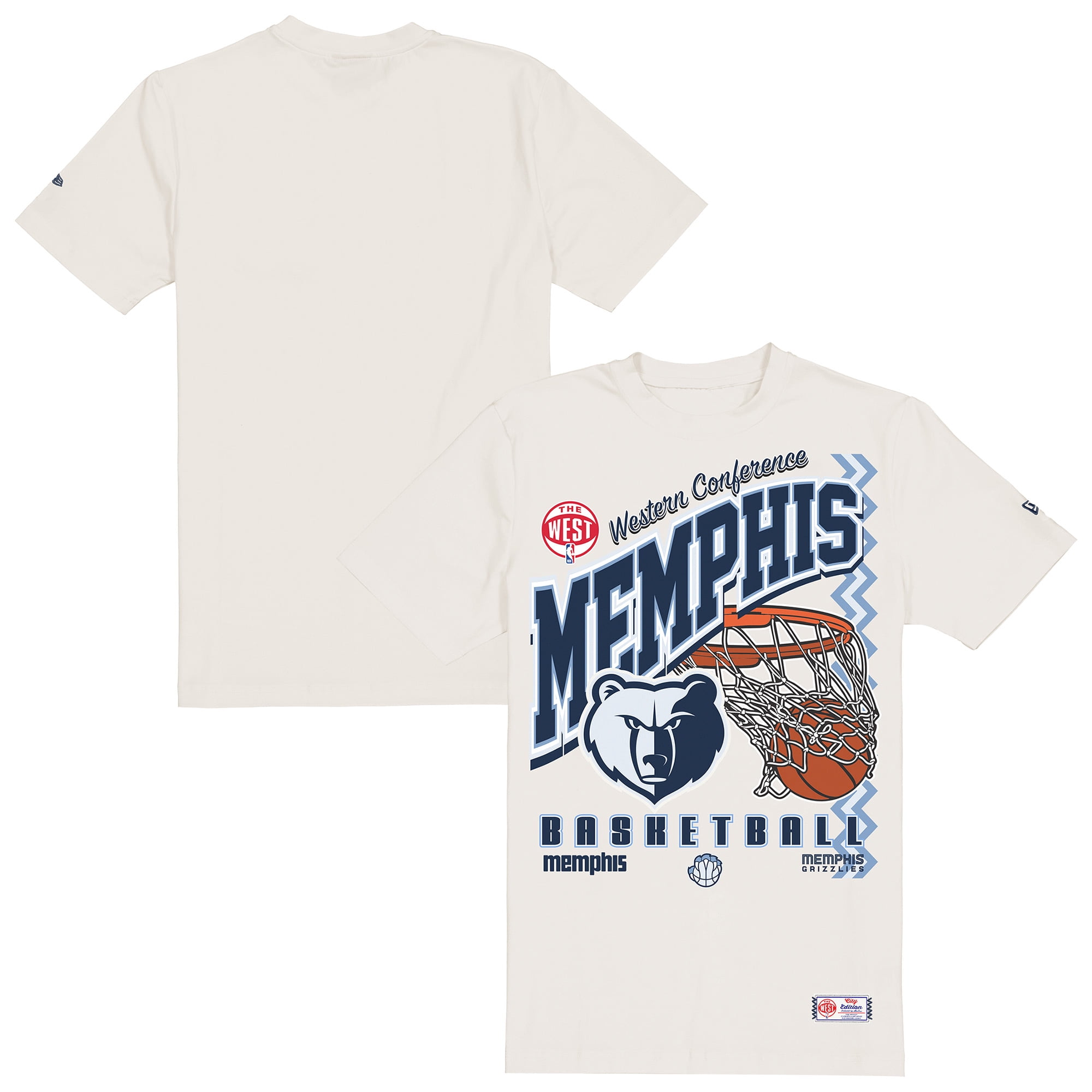 Men's New Era Cream Memphis Grizzlies Oversized City Edition Remix Vintage T-Shirt