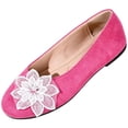 thumbnail image 2 of Miluxas Flats for Women Dressy Flowers Decorative Closed Toe Flats Comfortable Light Faux Suede Slip On Ballet Flats Hot Pink 9.5(43), 2 of 8