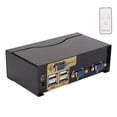 thumbnail image 5 of Conmutador KVM VGA 2 en 1, 4 puertos USB, Monitor de ordenador, ratón, teclado, para compartir vídeo, interruptor VGA, enchufe 100-240VEU, 5 of 5