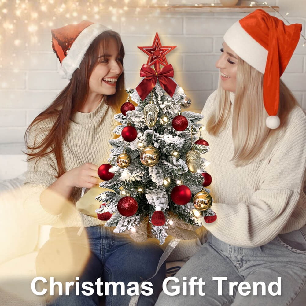 Kadyn Small Christmas Tree, 2ft Mini Christmas Tree, Artificial Small Desktop Xmas Tree with Tree Ornaments, for Christmas Thanksgiving Decorations-E Kadyn Small Christmas Tree, 2ft Mini Christmas Tree, Artificial Small Desktop Xmas Tree with Tree Ornaments, for Christmas Thanksgiving Decorations-E
