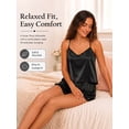 thumbnail image 5 of DAKIMOE Silk Stain Pajamas Set for Women 2 Piece Pjs Sets Adjustable Cami Top and Shorts with Ruffle Nightwear, 5 of 7