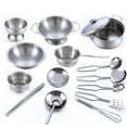 thumbnail image 4 of TIELUTT 16 Pcs Set Kids Play Kitchen Toys Cookware Cooking Utensils Pots Pans Building for Kids Ages 2 Thick It Body Awareness Game Beehive Game Kids Wooden Fraction Tiles round, 4 of 7