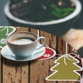 thumbnail image 2 of Ambesonne Christmas Fitted Round Tablecloth, Wooden Pattern, 40"- 44" Diameter, Brown Red, 2 of 4