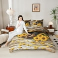 thumbnail image 4 of Manfei Western Boots 3-Piece Full Size Comforter Sets,Floral Sunflower Bedding Comforter Set,Lodge Cabin Lightweight Bedding Sets,Microfiber Boys Bedroom Decor,Reversible, 4 of 8