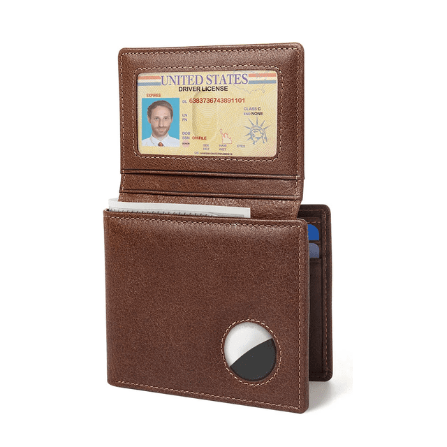 Cartera de Cuero Tarjetero Hombre Con Rfid Bloqueo, marron
