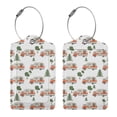 thumbnail image 3 of Gaeub Camp Van Print Luggage Tag for Suitcase, Travel Leather Bag Tags Identifiers Privacy Cover ID Label with Durable Steel Loop for Women Men Kids Girls Travel-2 PCS, 3 of 5