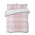 thumbnail image 2 of Quilts King Size, Pink Buffalo Plaid Soft Comforter Bedding Set for Bed, Farmhouse Modern Checkered Lightweight Quilted Bedspread with Pillow Cover(2 Pieces) for All Season, 96x106 Inch, 2 of 9
