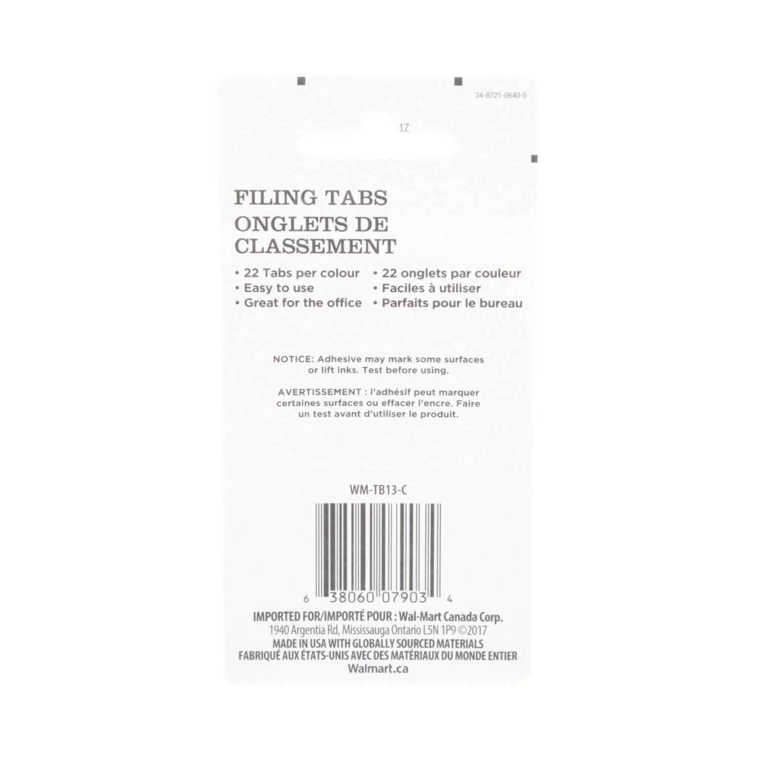 Pen & Gear® Tabs WM-TB13-C, 1 in x 1.5 in