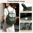 thumbnail image 5 of Sunyuer Vintage Soft PU Leather Backpack for Women, Large Capacity Multi-Pocket Casual Daypack, Adjustable Strap Fashion Shoulder Rucksack for Commute Travel Daily Work, 5 of 8