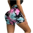 thumbnail image 4 of Women's Biker Shorts High Waist Workout Yoga Tie Dye Soft Athletic Bicycle Shorts for Running Booty Lifting Leggings, 4 of 4