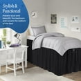 thumbnail image 2 of 36 Inch Drop Twin XL Dorm Bed Skirt Black Ruffled Pattern Microfiber Made, 2 of 7