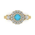 thumbnail image 2 of 1.6ct round cut turquoise 18k yellow gold halo Bridal Wedding Engagement Promise Anniversary Ring for Women size 8.5, 2 of 7