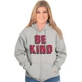 thumbnail image 4 of Be Kind Happy Peace Love Inspiring Zip Up Hoodie Men's Women's Brisco Brands M, 4 of 6