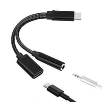 Type C to 3.5mm Charge Audio Adapter 2 in 1 USB Splitter Headphone AUX Cable for Smartphone