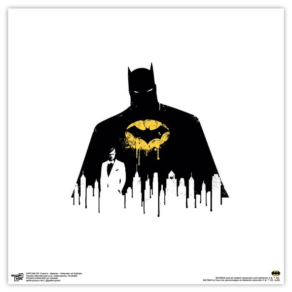 Gallery Pops DC Comics Batman - Defender of Gotham Wall Art, Unframed Version, 12" x 12"
