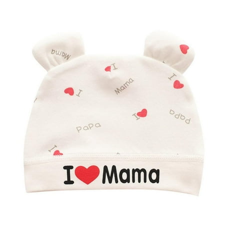 

Original Cotton Newborn Beanies Print Cute Baby Hat for Boys Girls Bear Ears Infant Beanie