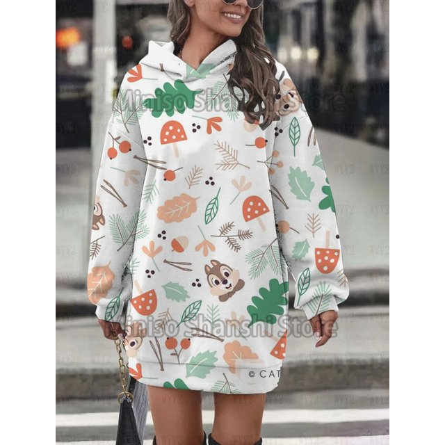 Nuevo Vestido con capucha para mujer, top informal de estilo minimalista callejero, sudaderas con capucha 3d, ropa bonita vrouwen, ropa kawaii bluzy