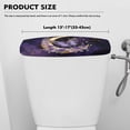 thumbnail image 5 of Renewold Toilet Tank Lid Cover for Bathroom Dust-proof Toilet Tank Protector, with Elastic Edge, Universal Fit, Violet Rose Butterfly Moon Marble Print, 5 of 6