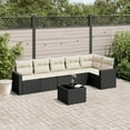 thumbnail image 1 of vidaXL 7 Piece Garden Sofa Set with Cushions Black Poly Rattan, 1 of 5