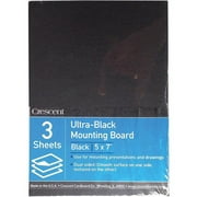 Crescent Cardboard 8-0507 Ultra-Black Mounting Board Value Pack, 5 x 7 in. - 3 per Pack