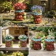 thumbnail image 3 of The Growing Ground 2 Pack Turtle Planter with Drainage Hole, Indoor Outdoor Cute Decorative Plant Pots, Desk, Garden, Gift for Plant Lovers, Blue, 3 of 10