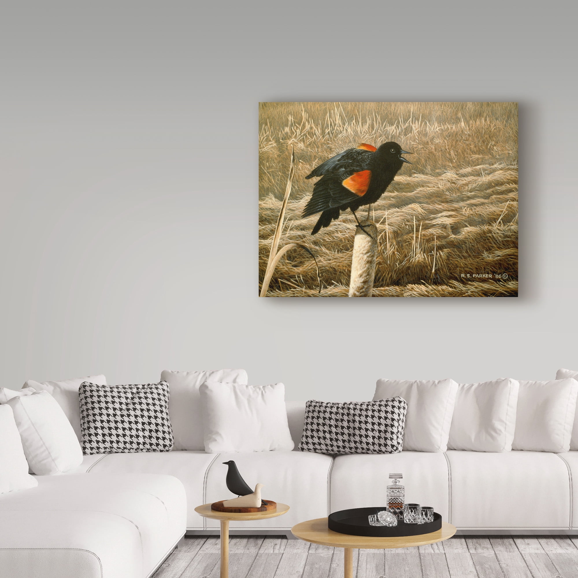 Trademark Fine Art 'Red Winged Blackbird' Canvas Art by Ron Parker