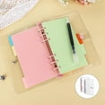 thumbnail image 5 of 2 Pack A6 Soft PVC 6 Rings Binder, Clear Budget Refillable Planner Ring Binder Cover with Snap Button, 5 of 7