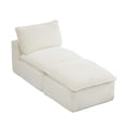 thumbnail image 6 of MAYEERTY Corduroy Boneless Loveseat, Soft Convertible Chaise Lounge for Living Room, White, 6 of 6