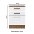 thumbnail image 2 of Mueble de Cocina Madesa Agata 60 cm 3 Cajones Marrón/Blanco, 2 of 6