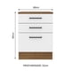 thumbnail image 2 of Mueble de Cocina Madesa Agata 60 cm 3 Cajones Marrón/Blanco, 2 of 6
