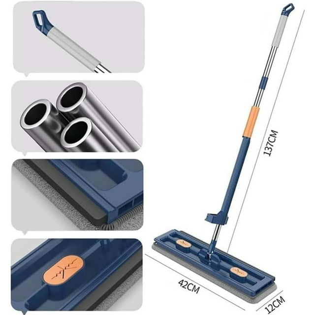 JJKBVCLO 2025 Large Flat Mop And 360 Rotation Flat Mop With With 6 Microfiber Pads For Tile Hardwood Windows Wet And Dry