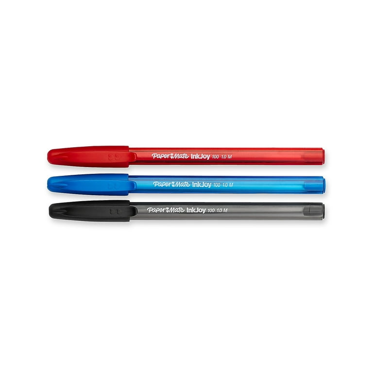 PAPER:MATE InkJoy 100 – Set 5 Penne A Sfera Rosse, Punta Media (M), Impugnatura Triangolare, Confezione Colorata