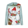 thumbnail image 5 of Chandails en Molleton de Noël pour Femmes 2023 Femmes Manches Longues Décontracté Imprimé de Noël Col Rond Chandail Tunique Tops Chandail à Capuchon Surdimensionné pour Femmes en Liquidation, 5 of 5