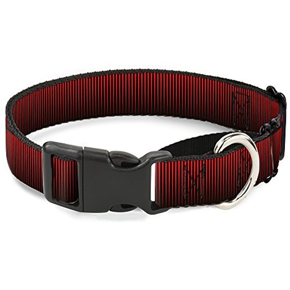 Buckle-Down Vertical Stripes Transition Black Red Martingale Dog Collar