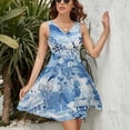 thumbnail image 3 of Beautiful Vintage Blue Chinoiserie Toile Bird Dress Summer Street Style Dresses Female Sleeveless Printed Sundress, 3 of 7
