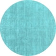 thumbnail image 1 of Ahgly Company Indoor Round Oriental Light Blue Industrial Area Rugs, 7' Round, 1 of 4