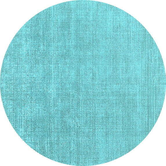 Ahgly Company Indoor Round Oriental Light Blue Industrial Area Rugs, 7' Round