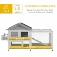 thumbnail image 3 of 65" Grey Wooden Rabbit Hutch & Pet Playpen – Indoor Hutch with Storage, Ladder & Easy-Clean Trays for Rabbits & Small Animals – Living Room/Bedroom Use, 3 of 7