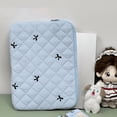 thumbnail image 6 of REMANLAND Women's Bow Detail Satin Quilted Laptop Sleeve Bag, Blue, 6 of 8