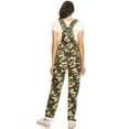 thumbnail image 2 of Womens Vintage Wash Straight Leg Denim Overalls with Pocket Bib, Green Camouflage, XX-Large, 2 of 7