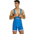 thumbnail image 2 of Men's Fun Tight Vest Wrestling Suit Fitness Swimming Shark Pants Fetih Body Suit Lingerie, 2 of 6