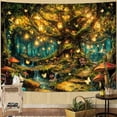 thumbnail image 2 of Enchanted Life Tree Forest Tapestry, Luminous Fairy Tale Wall Hanging for Room Decor, Dreamy Nature Home Decor 40L x 60W, 2 of 7